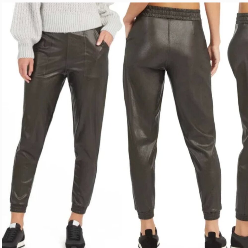 Spanx faux leather jogger pants Size Medium